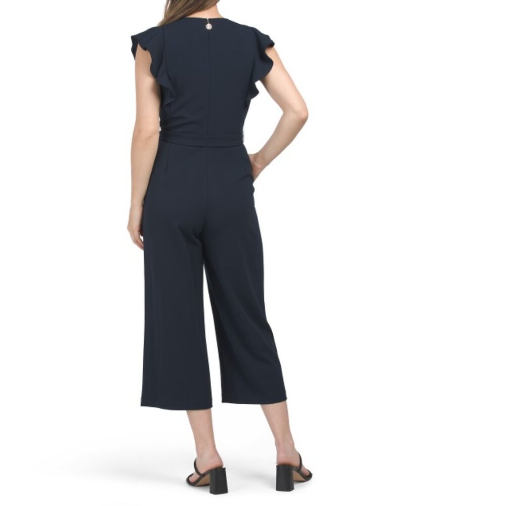 TOMMY HILFIGER Ruffle Sleeve Crop Jumpsuit. Size 8 - Picture 2 of 2
